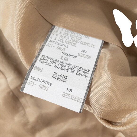 Louben Beige Jaquard Open Front Blazer Scoop Neck Cropped Sleeve SZ 10 - Picture 3 of 10